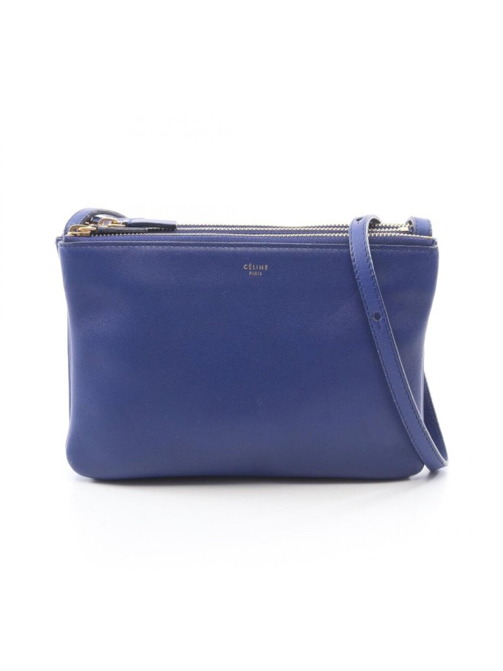 Celine Shoulder Bag Trio Small Blue Leather
